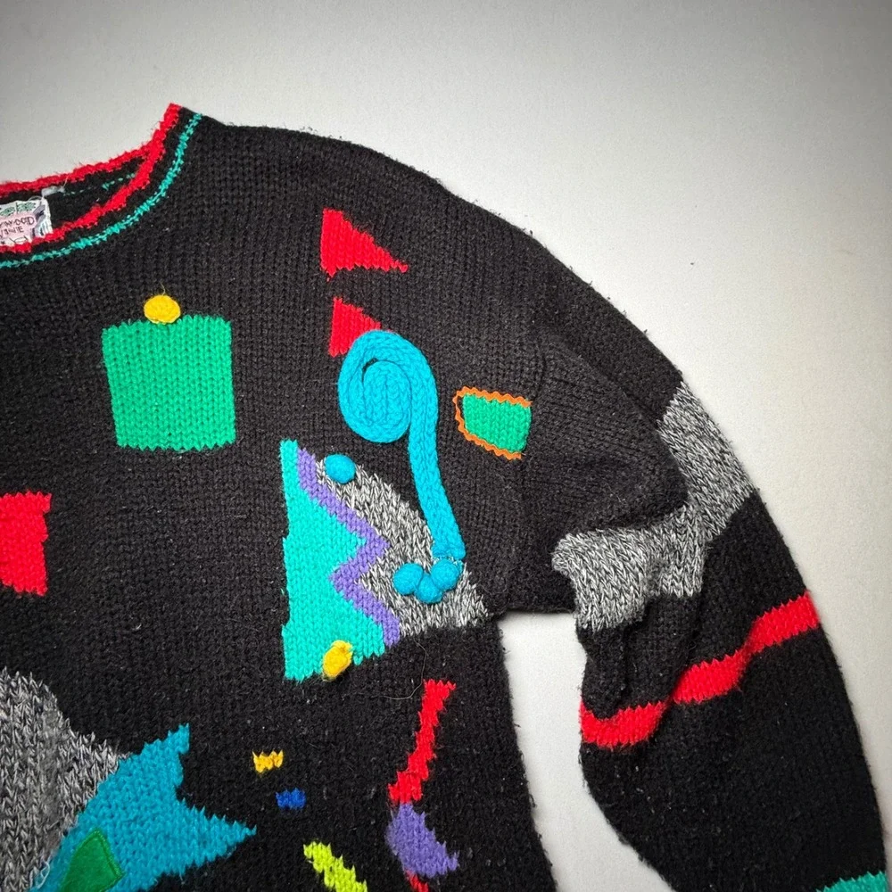 VTG 90s‎ Hollywood & Vine Abstract Sweater Mens Medium Multicolor Geometric